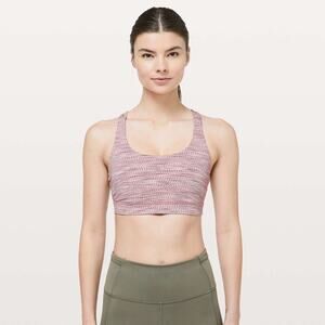 Lululemon Energy Bra in Arrow Jacquard Antique Bark Copper Coil sports Strappy